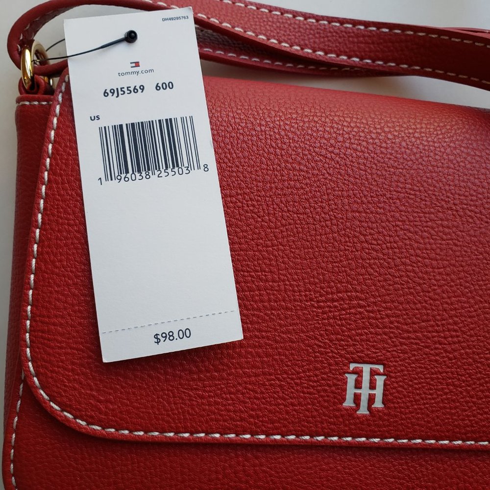 NWT Tommy Hilfiger Red Shoulder Bag. - Picture 5 of 16